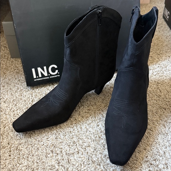 INC International Concepts Black Heeled Boots - Picture 2 of 6